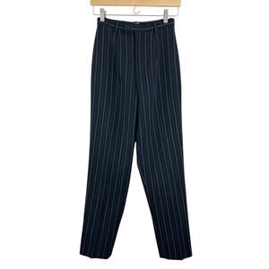 Vintage Calvin Klein Pinstripe High Waisted Wool Lined Trouser Work Pant